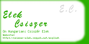 elek csiszer business card